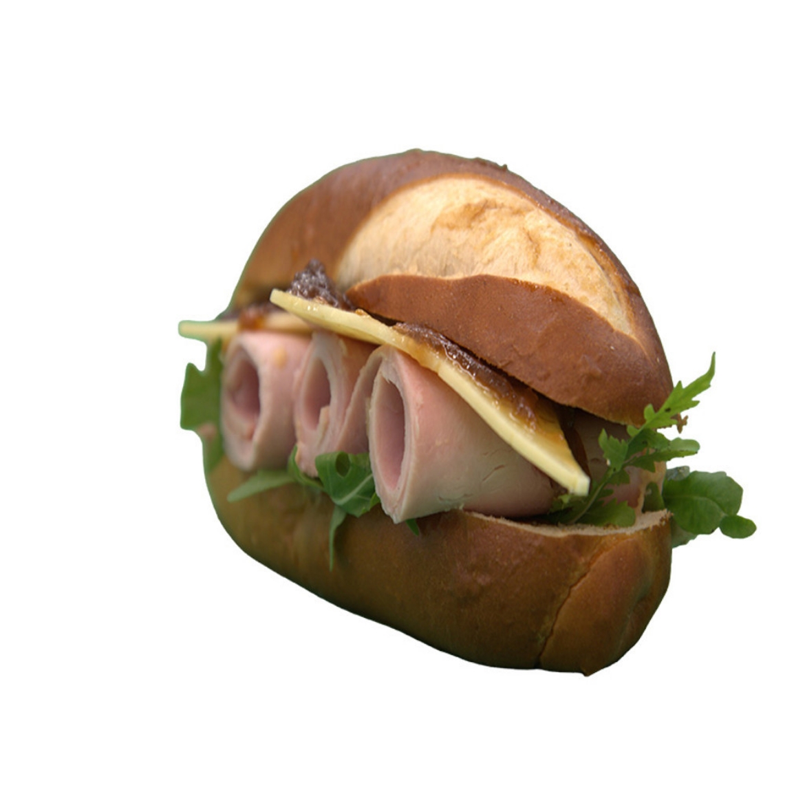 Picture of Irish Crumbed Ham & Smoked Cheddar Pretzel Roll
